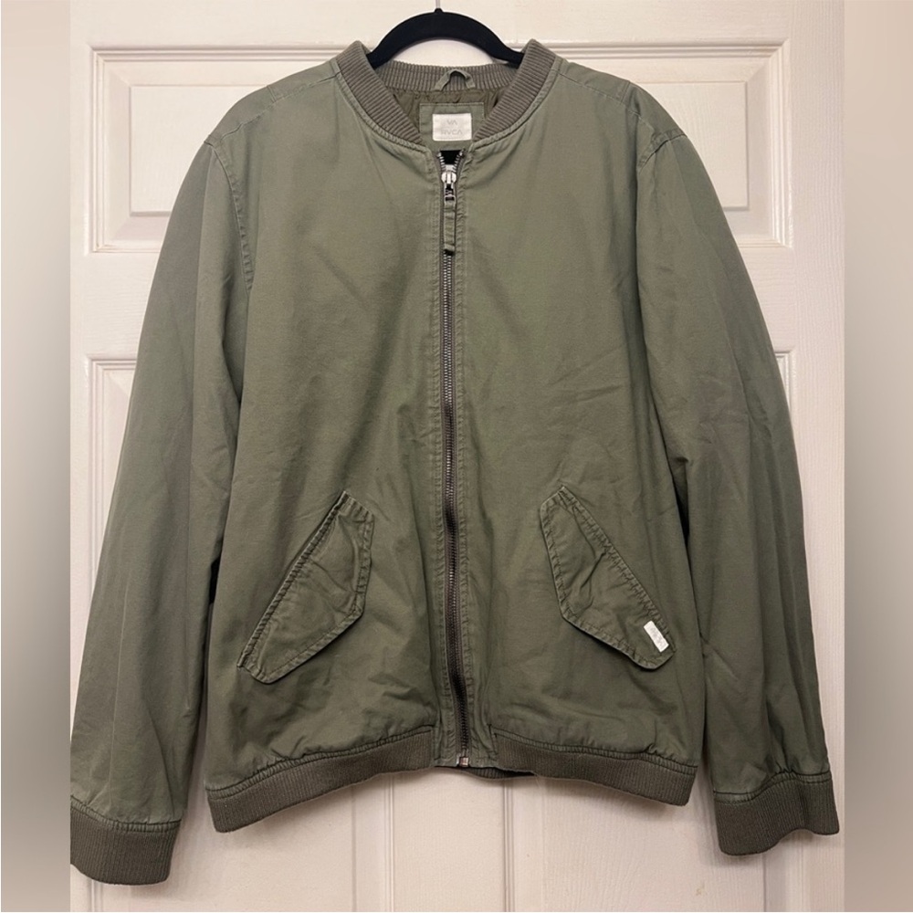 RVCA Unisex Green Bomber Jacket